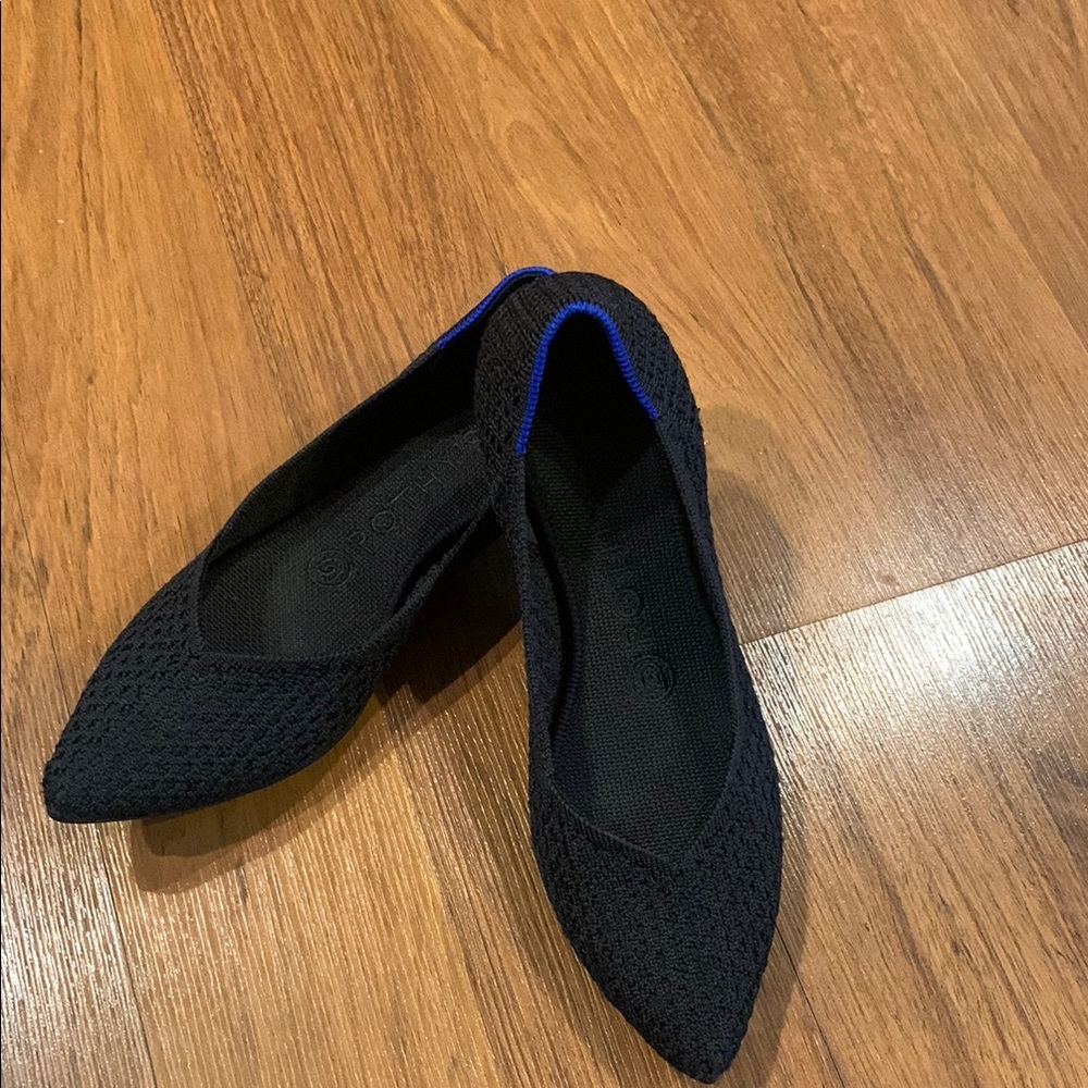 Rothy's Black Honeycomb Pointed Toe Flats